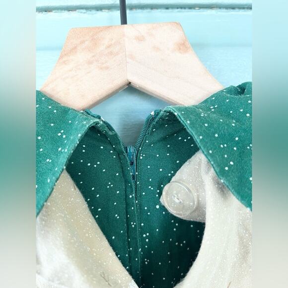 Vintage Daisy kingdom let it snow pinafore and dress winter holiday snowman 4T - Picture 6 of 11